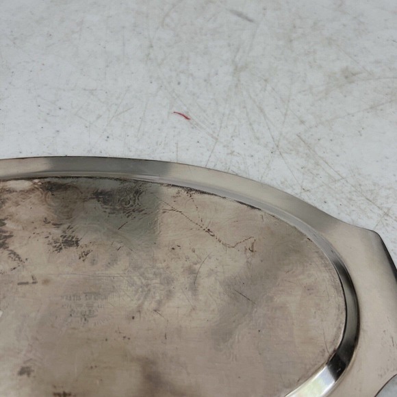 Vintage English Serving Tray Round Ornate Art Nouveau - Picture 9 of 10